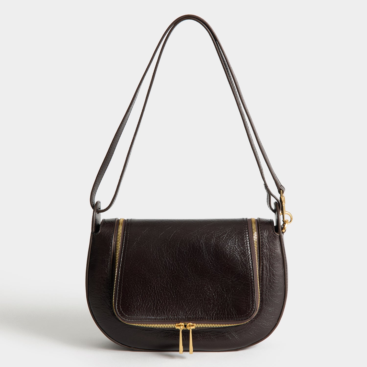 Vere Two-Way Cross-body -

          
            Calf leather in Chocolate brown -
          

          Anya Hindmarch UK
