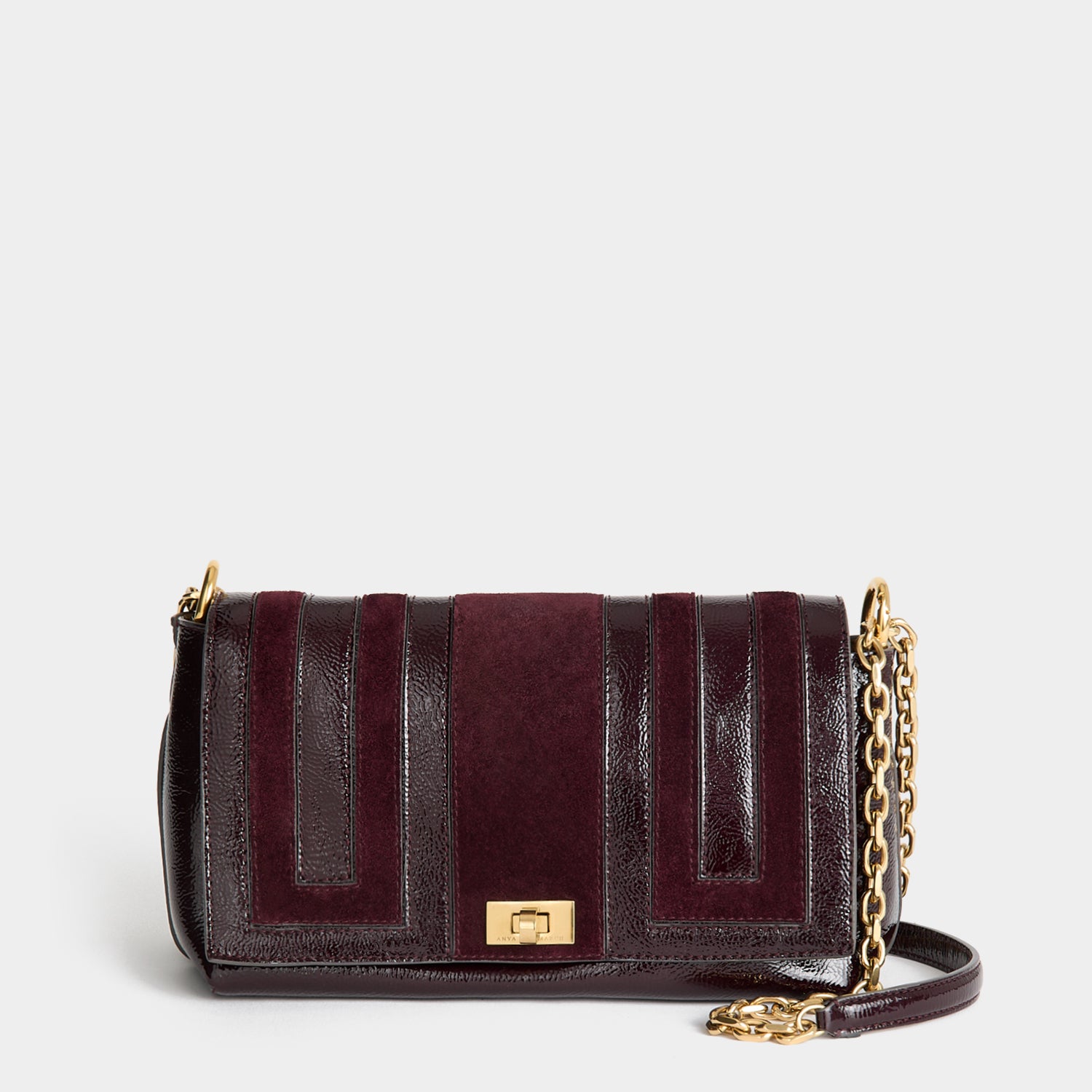 Mortimer Cross-body -

          
            Suede Leather in Grape -
          

          Anya Hindmarch UK

