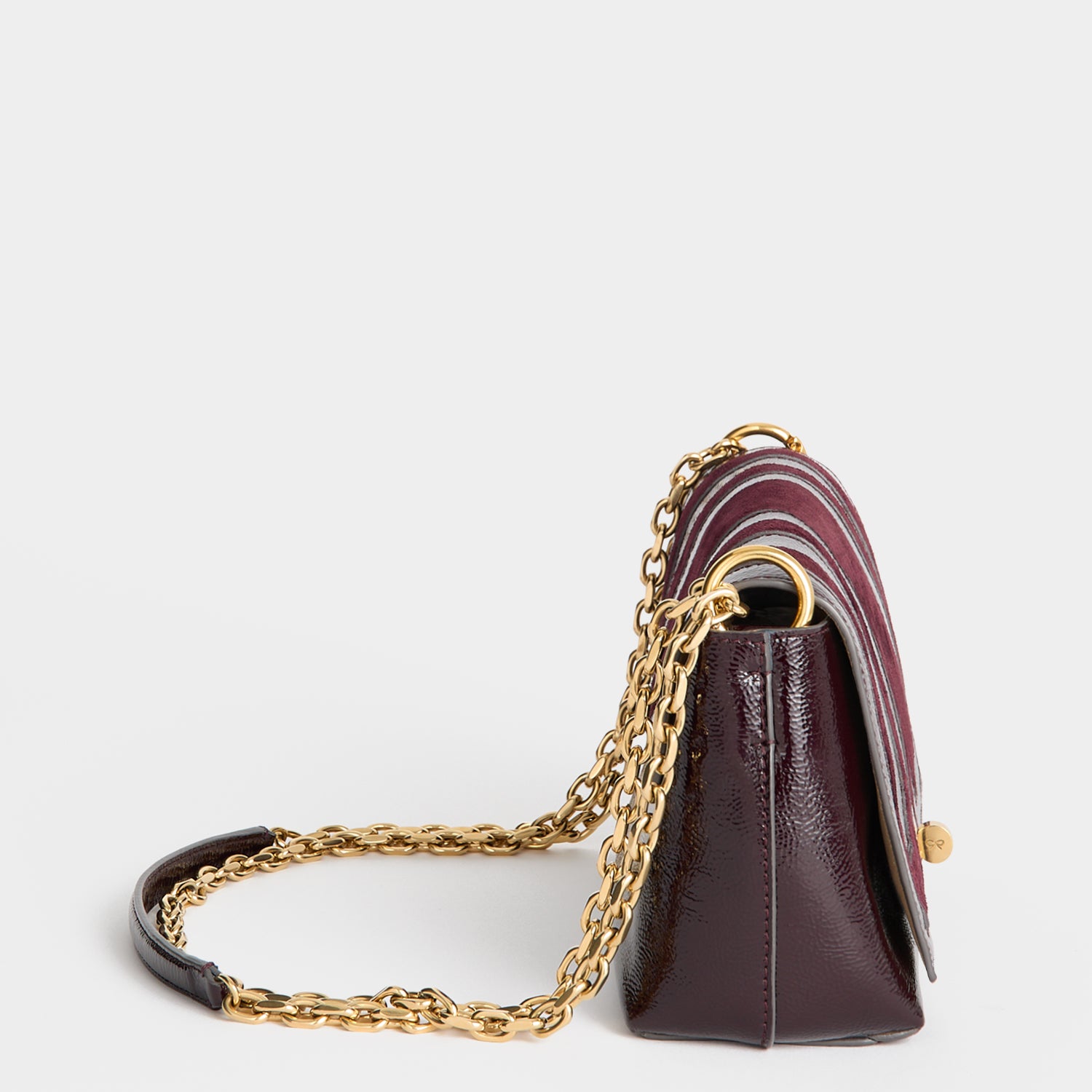 Mortimer Cross-body -

          
            Suede Leather in Grape -
          

          Anya Hindmarch UK
