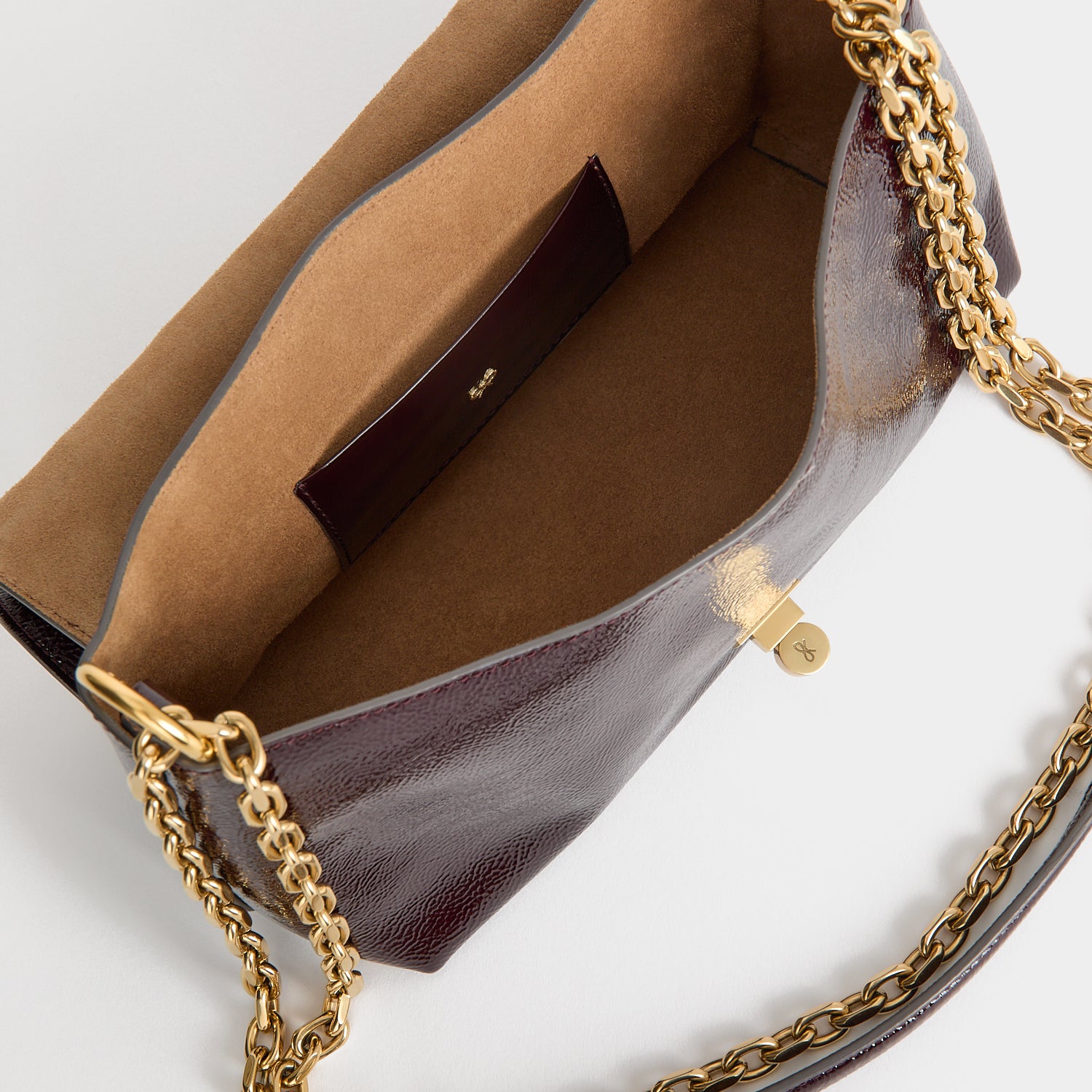 Mortimer Cross-body -

          
            Suede Leather in Grape -
          

          Anya Hindmarch UK
