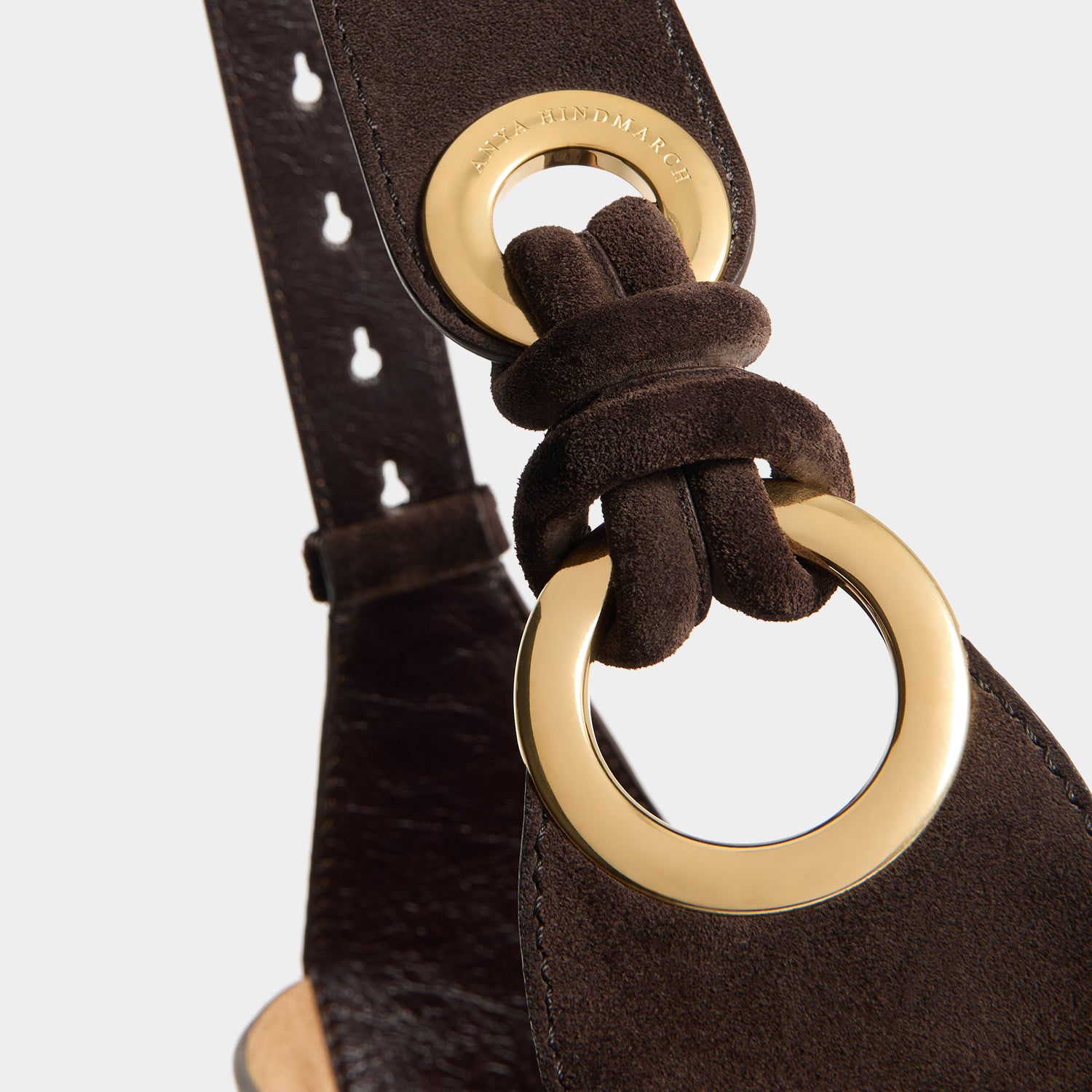 Ringo Chesterfield Shoulder Bag -

          
            Calf leather in Chocolate brown -
          

          Anya Hindmarch UK
