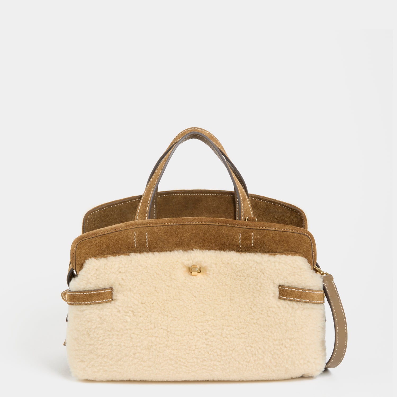Wilson Shearling Cross-body -

          
            Shearling/Suede Leather in Moutarde -
          

          Anya Hindmarch UK

