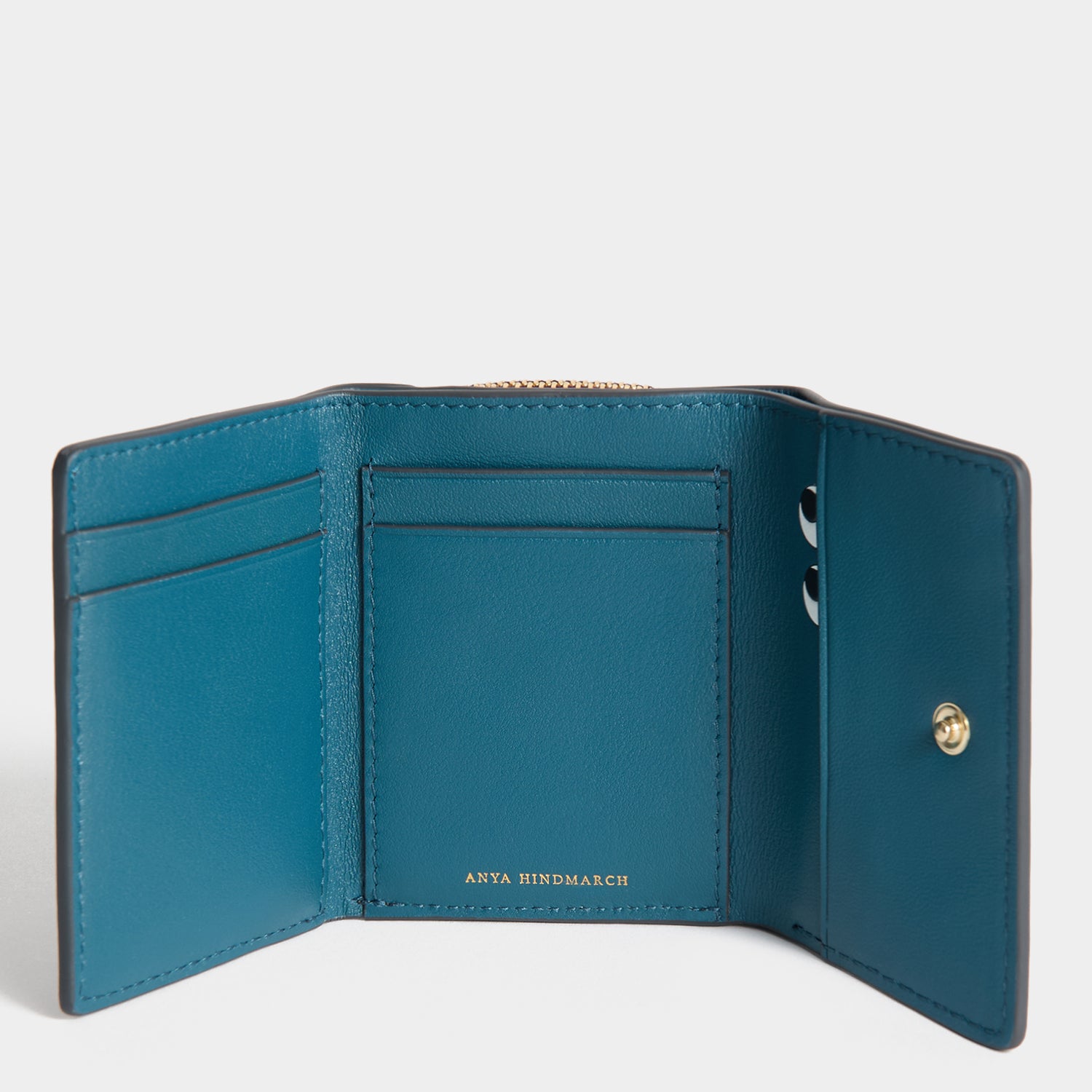 Peeping Eyes Mini Trifold Wallet -

          
            Capra Leather in Claret -
          

          Anya Hindmarch UK
