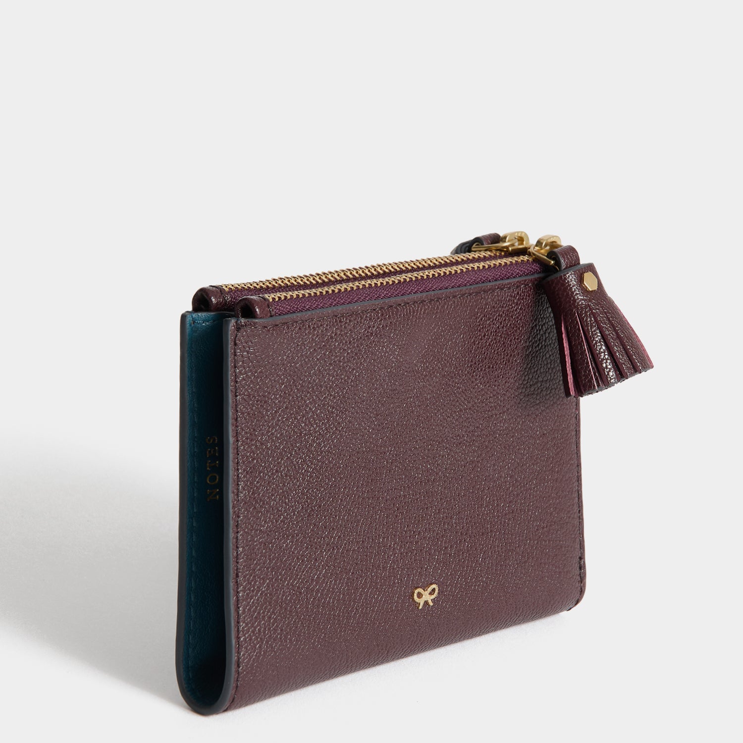 Peeping Eyes Small Double Zip Wallet -

          
            Capra Leather in Claret -
          

          Anya Hindmarch UK

