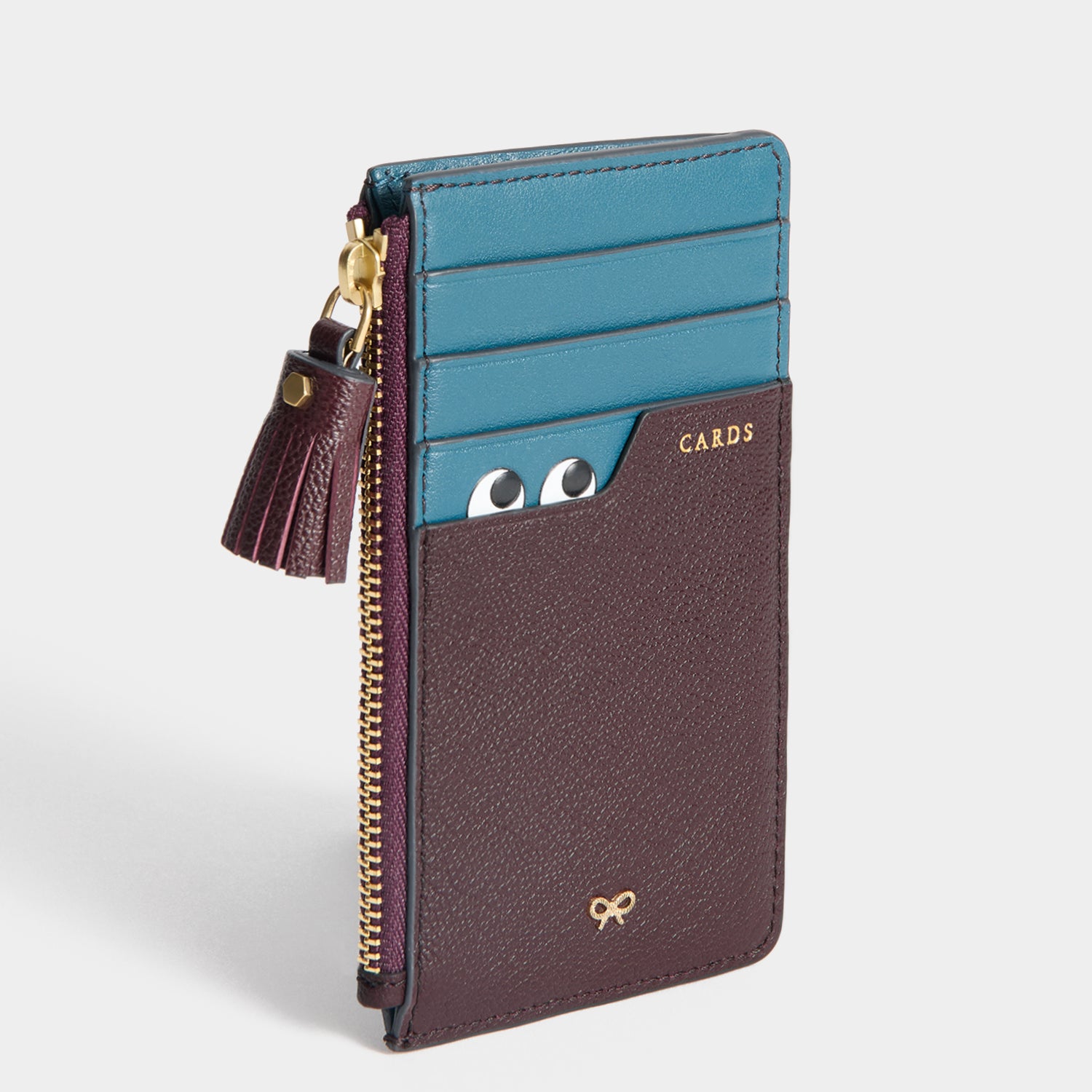 Peeping Eyes Zip Card Case -

          
            Capra Leather in Claret -
          

          Anya Hindmarch UK
