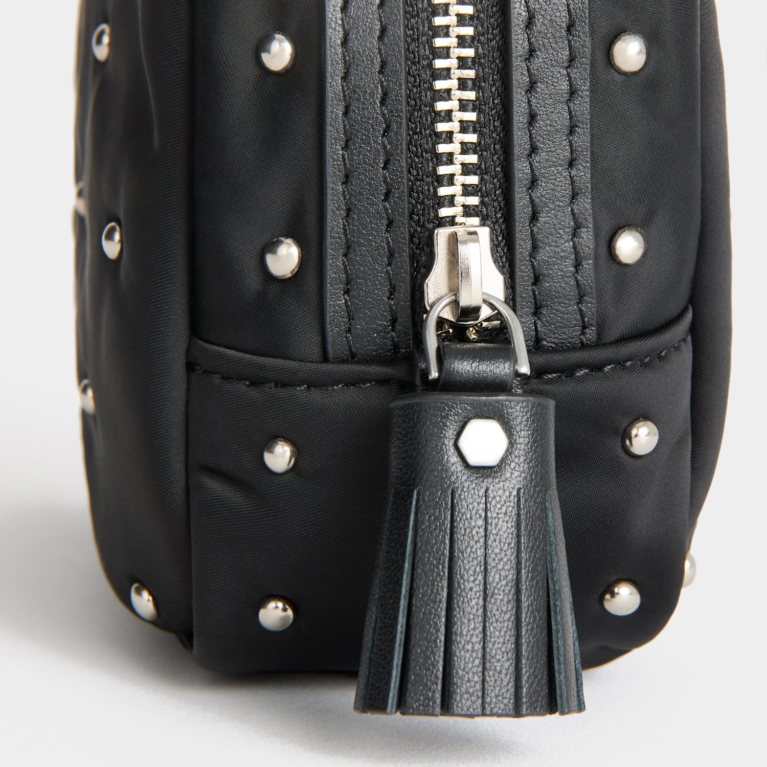 Studs Important Things Pouch -

          
            Recycled Satin/Calf Leather in Black -
          

          Anya Hindmarch UK
