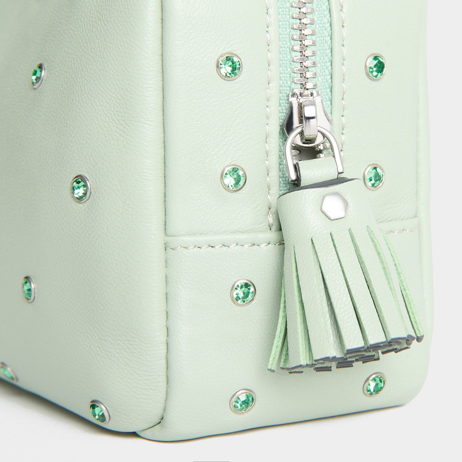 Crystals Important Things Pouch -

          
            Calf leather in Erinite green -
          

          Anya Hindmarch UK
