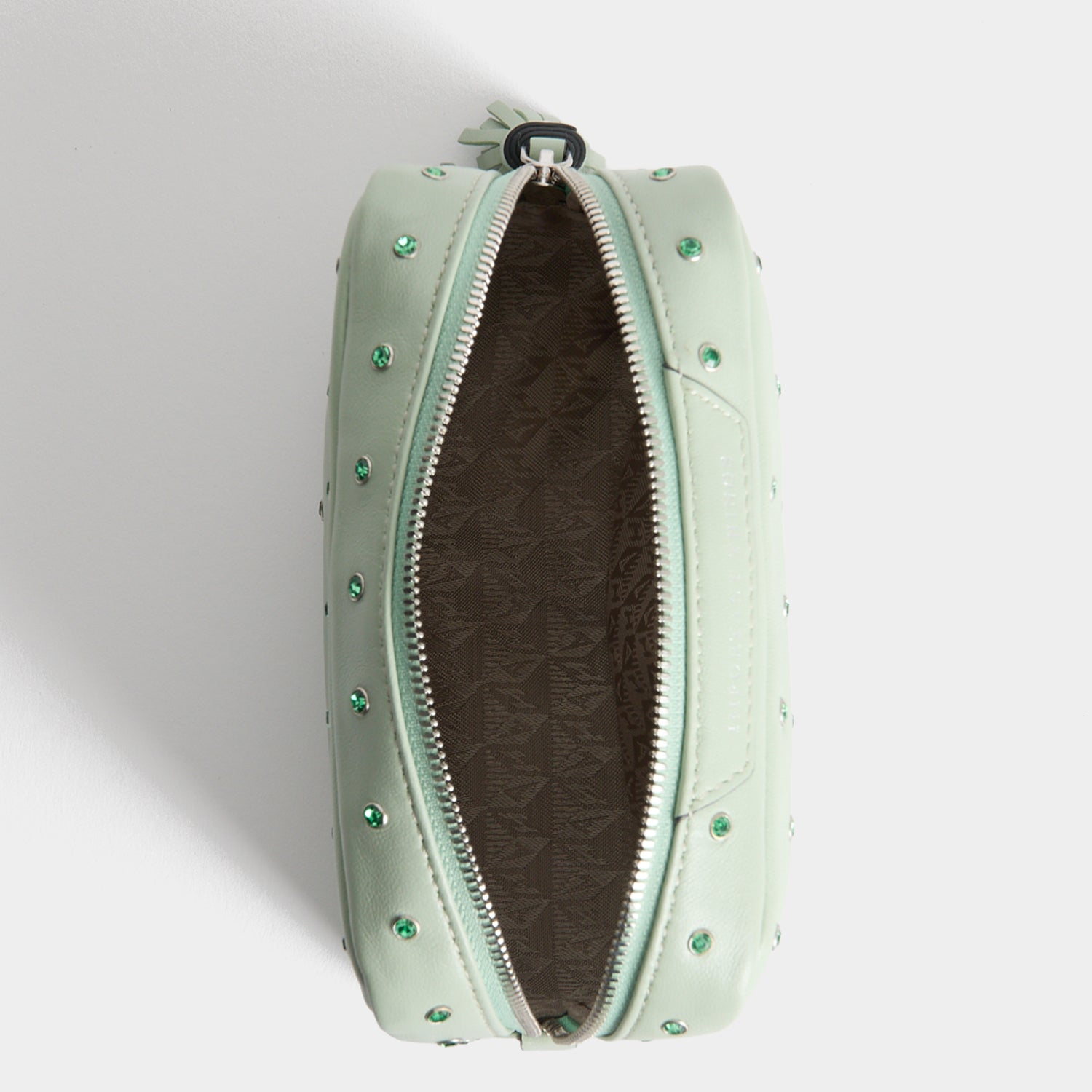 Crystals Important Things Pouch -

          
            Calf leather in Erinite green -
          

          Anya Hindmarch UK
