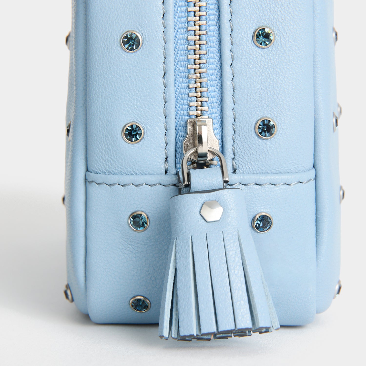 Crystals Important Things Pouch -

          
            Calf leather in School blue -
          

          Anya Hindmarch UK

