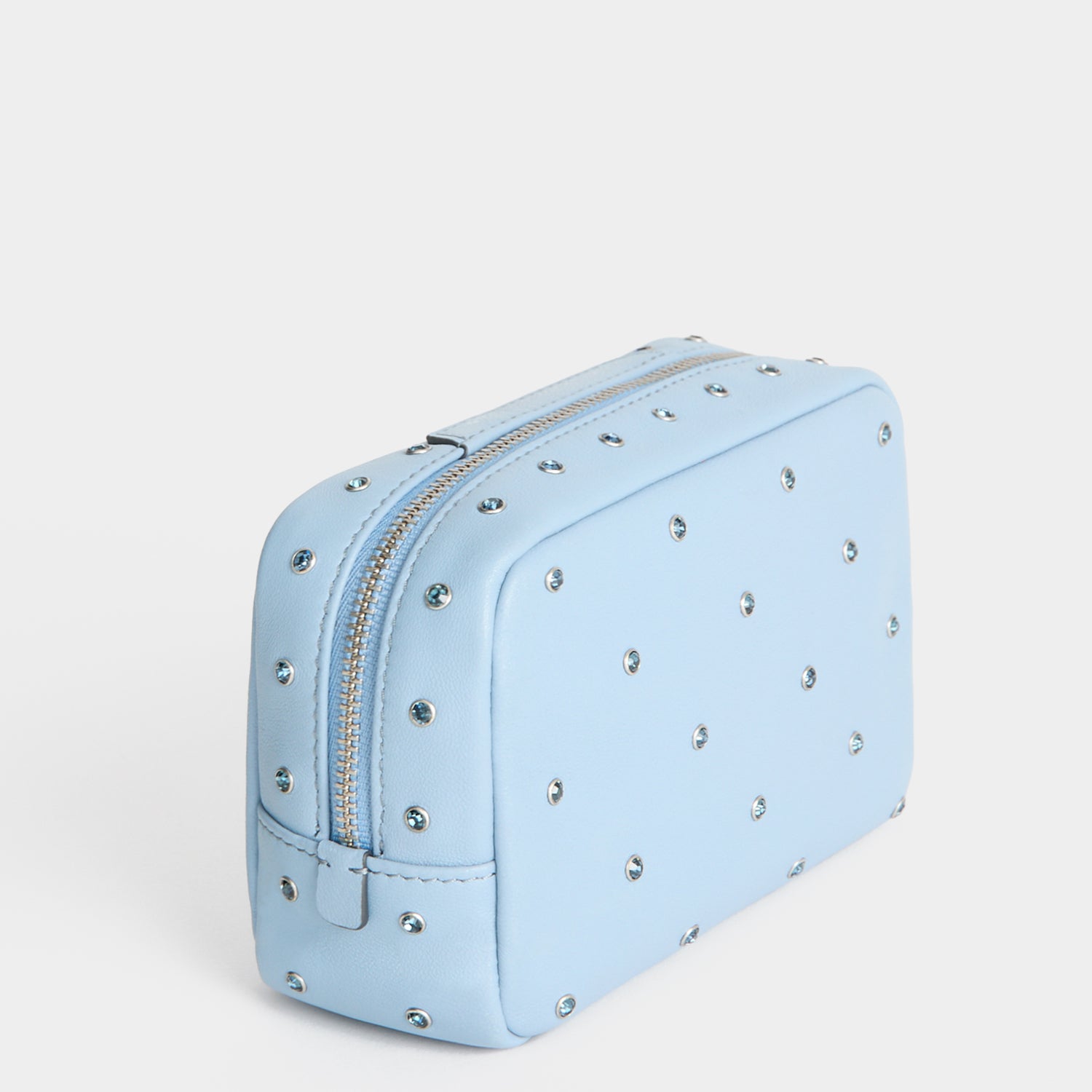 Crystals Important Things Pouch -

          
            Calf leather in School blue -
          

          Anya Hindmarch UK
