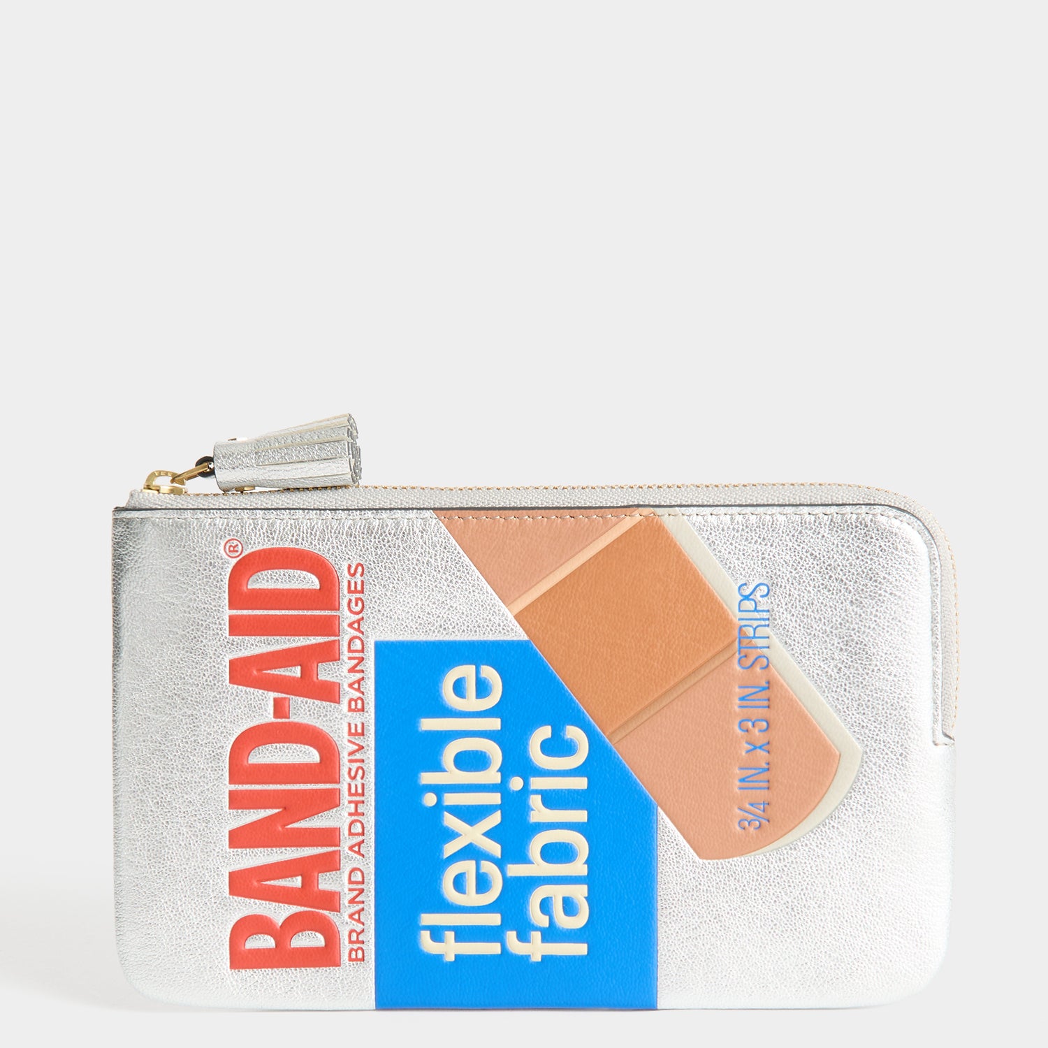 Anya Brands BAND-AID® Brand Zip Loose Pocket -

          
            Capra Leather in Silver -
          

          Anya Hindmarch UK
