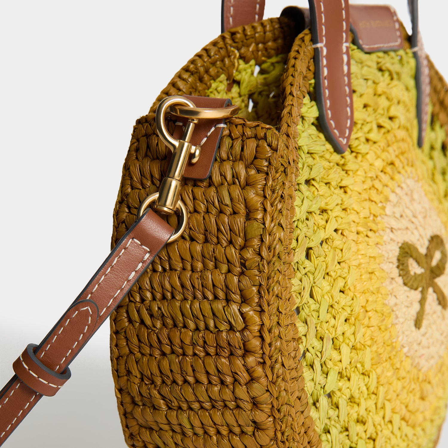 Raffia Small Round Bow Tote | Anya Hindmarch UK