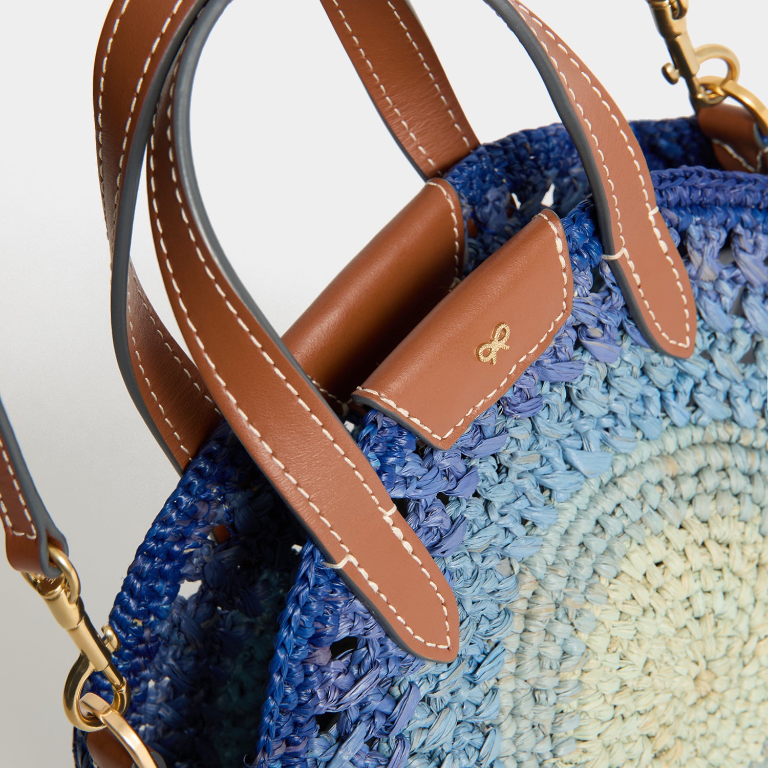 Raffia Small Round Bow Tote | Anya Hindmarch UK