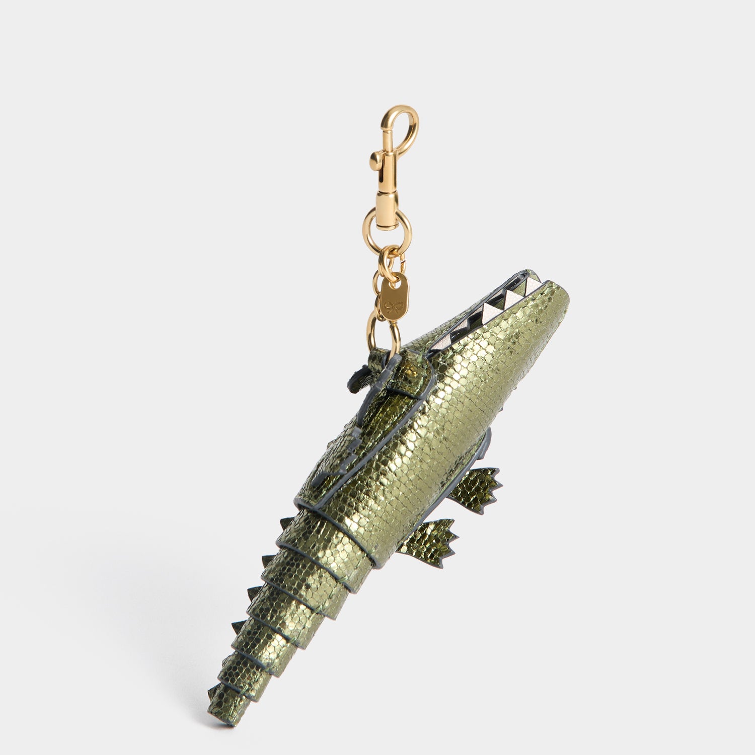 Crocodile Charm -

          
            Metallic Leather in Salvia green -
          

          Anya Hindmarch UK
