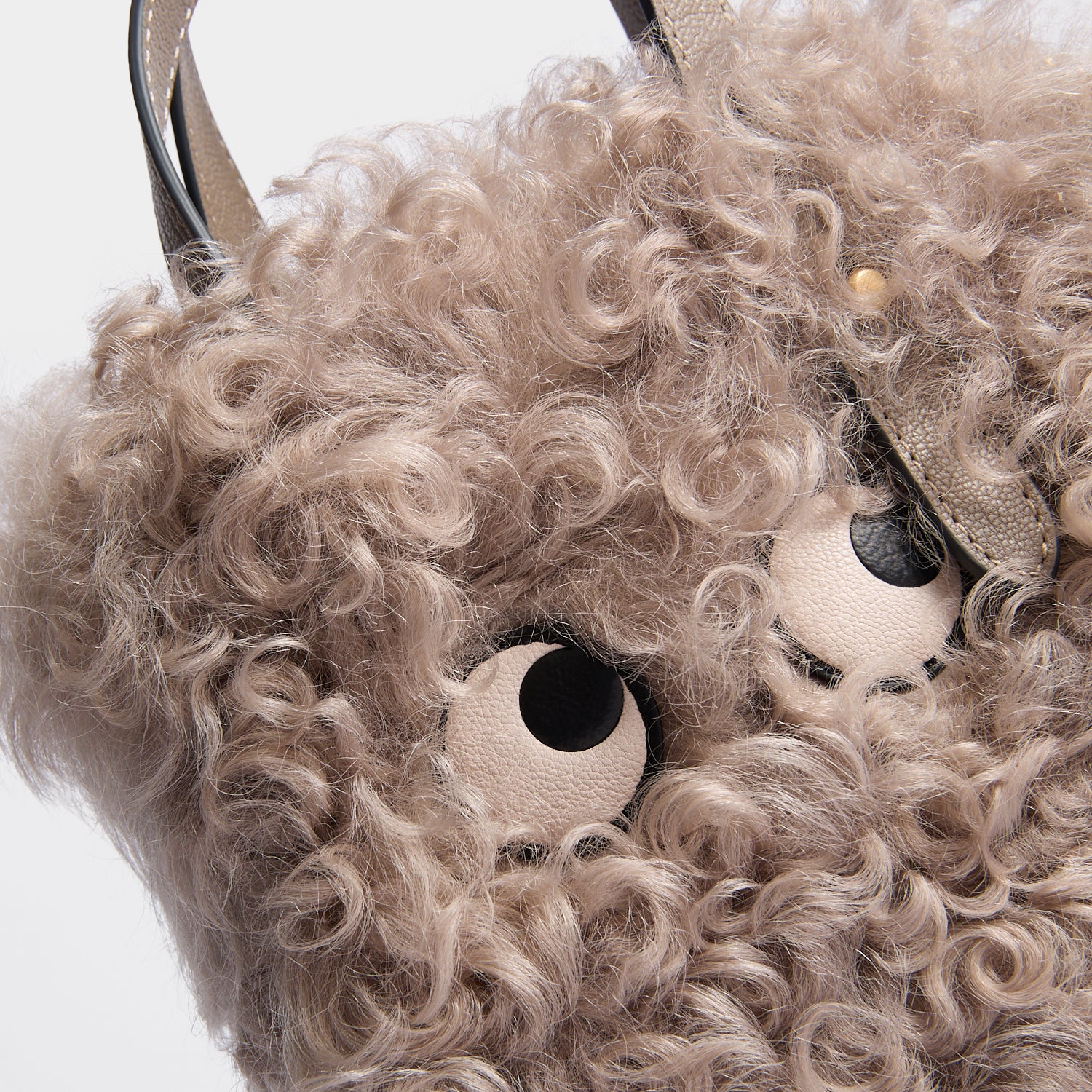 N/S Eyes Shearling Mini Tote | Anya Hindmarch