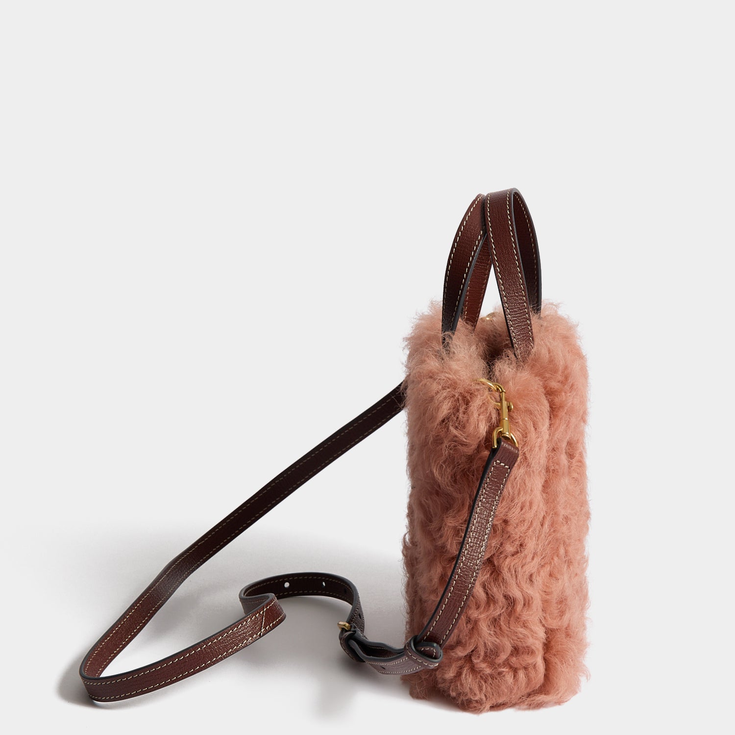 N/S Eyes Shearling Mini Tote | Anya Hindmarch