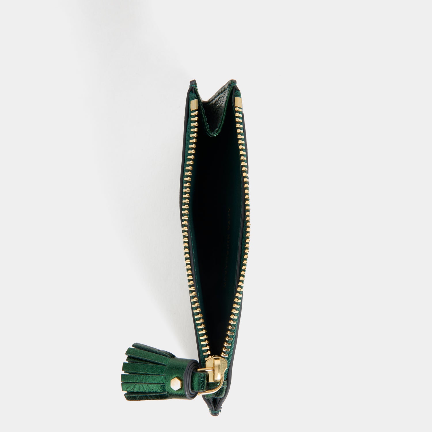 Anya Brands Berocca Zip Card Case -

          
            Capra Leather in Metallic Green -
          

          Anya Hindmarch UK

