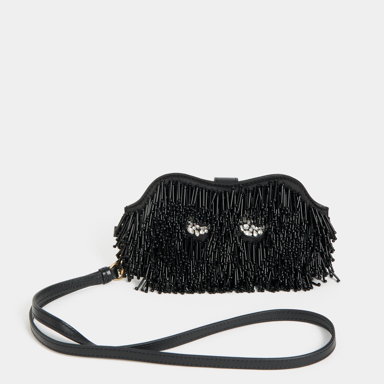 Embellished Eyes Sunglasses Pouch -

          
            Satin in Black -
          

          Anya Hindmarch UK
