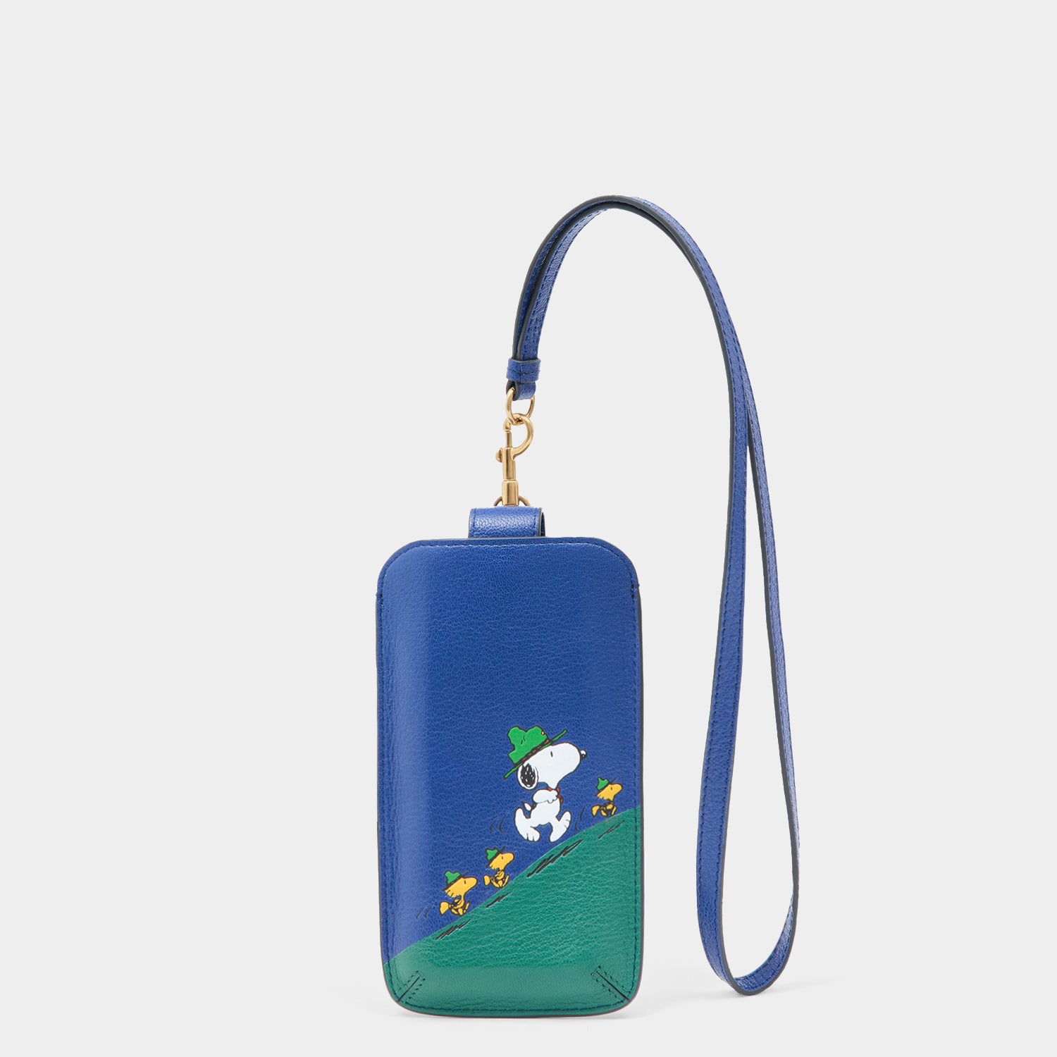 Peanuts Snoopy Sunglasses Pouch -

          
            Calf Leather in School Blue -
          

          Anya Hindmarch UK
