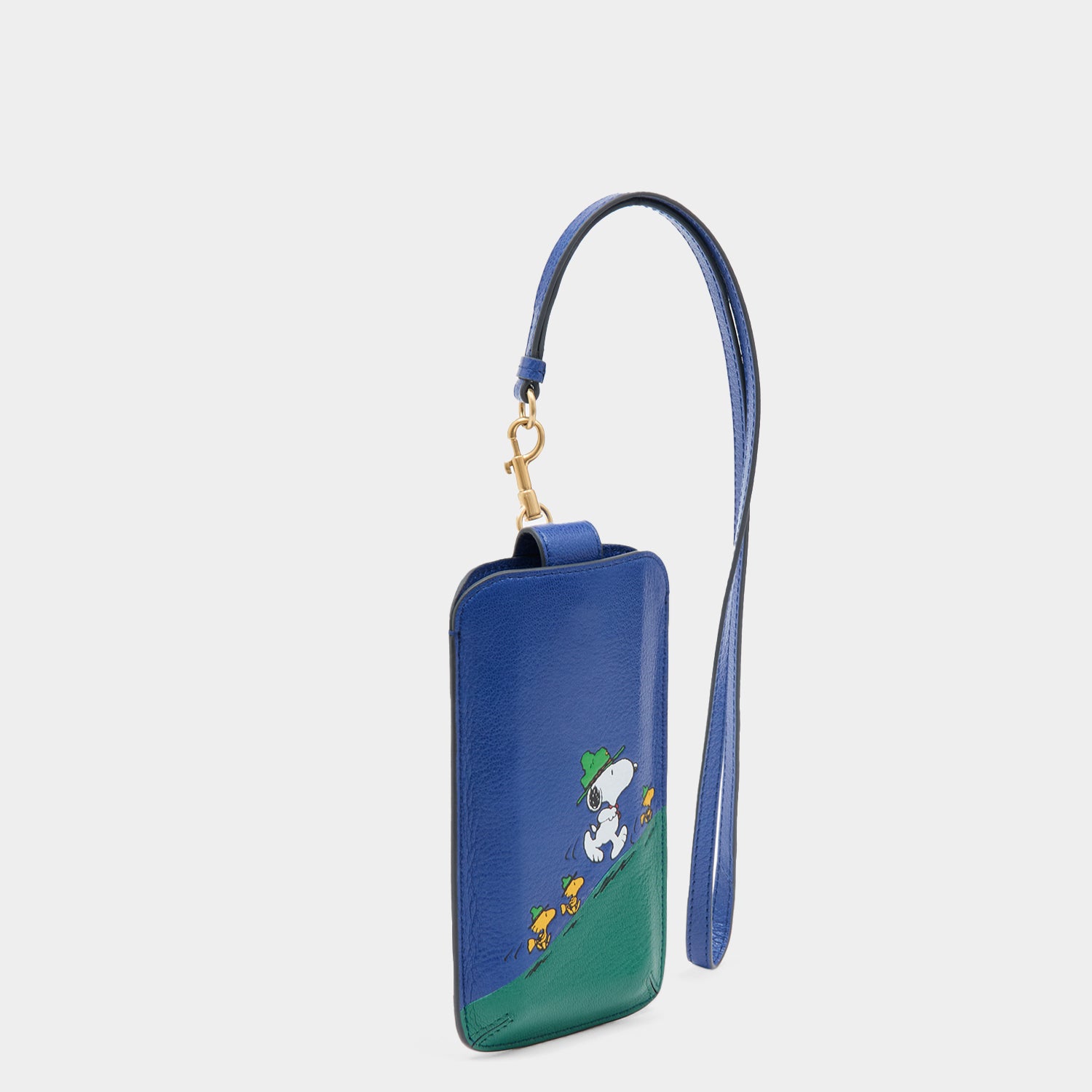 Peanuts Snoopy Sunglasses Pouch -

          
            Calf Leather in School Blue -
          

          Anya Hindmarch UK
