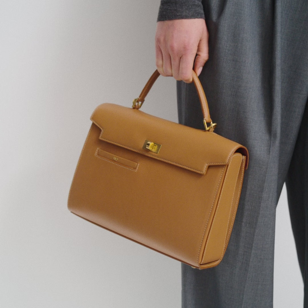 Mortimer Top Handle -

          
            Calf Leather in Pecan -
          

          Anya Hindmarch UK
