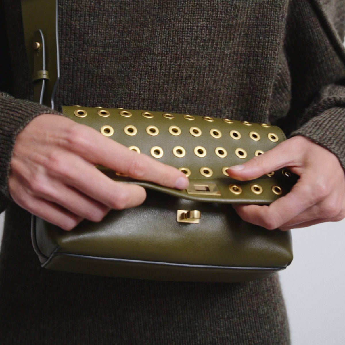 Mortimer Eyelet Cross-body -

          
            Smooth Leather in Bonsai Green -
          

          Anya Hindmarch UK
