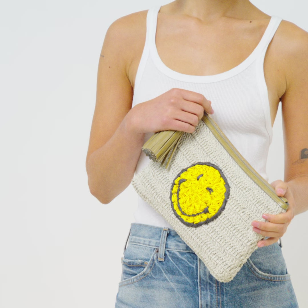 Raffia Wink Pochette -

          
            Paper Raffia/Capra Leather in Paper Beige -
          

          Anya Hindmarch UK
