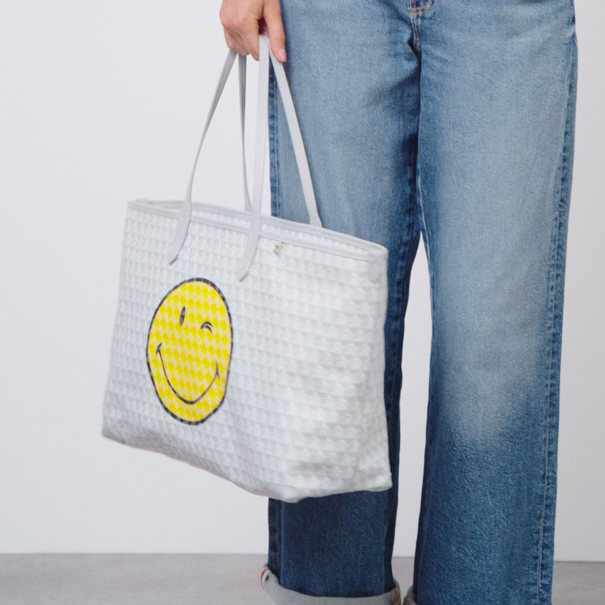 I Am A Plastic Bag Wink Zipped Tote -

          
            Recycled Canvas in Frost -
          

          Anya Hindmarch UK
