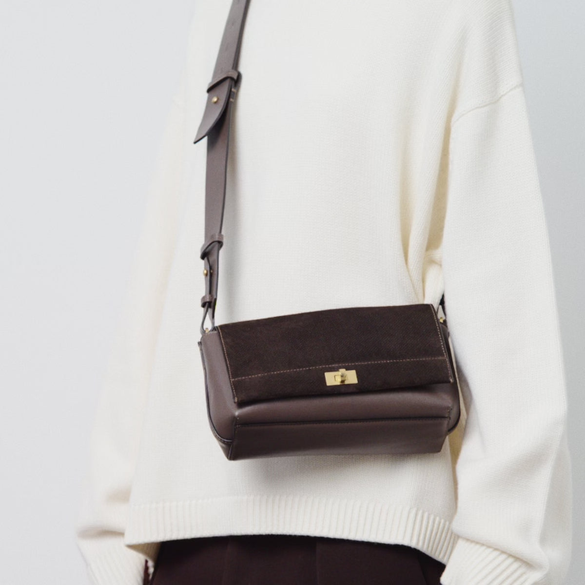Mortimer Perforated Cross-body -

          
            Smooth Leather in Truffle Brown -
          

          Anya Hindmarch UK
