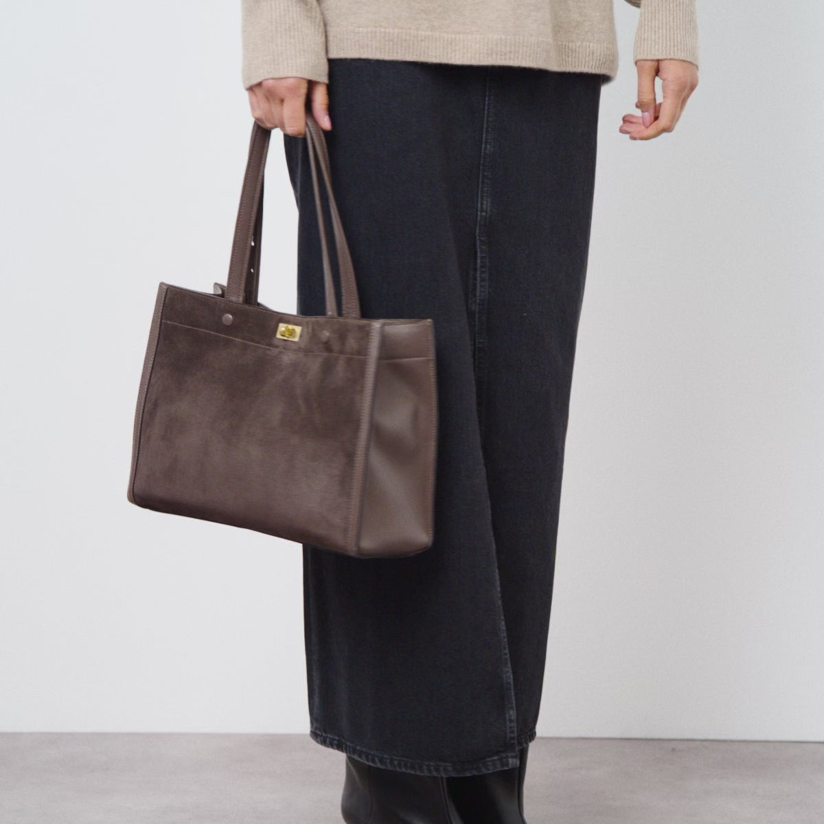 Mortimer Perforated Small Tote -

          
            Smooth Leather in Truffle Brown -
          

          Anya Hindmarch UK

