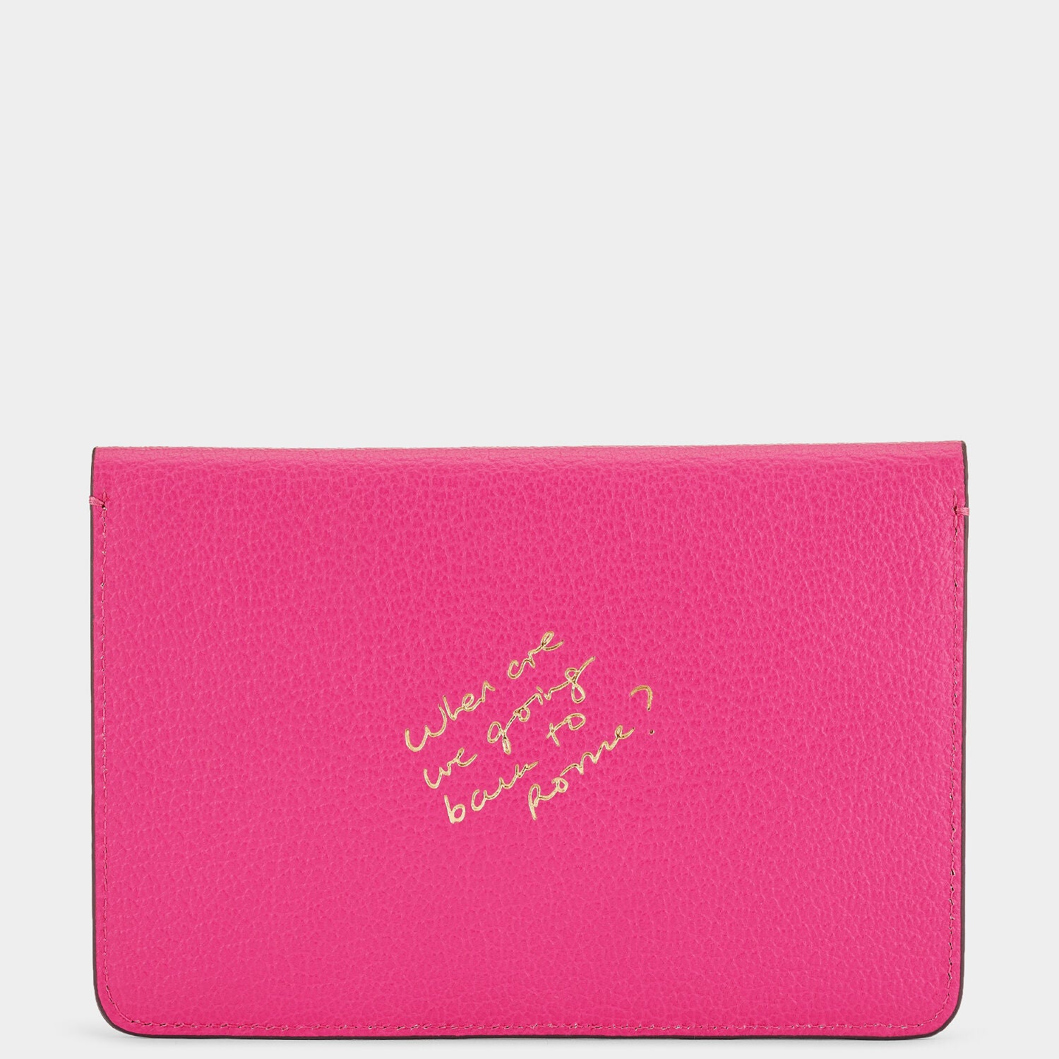 Envelope Passport Holder in Pink Capra