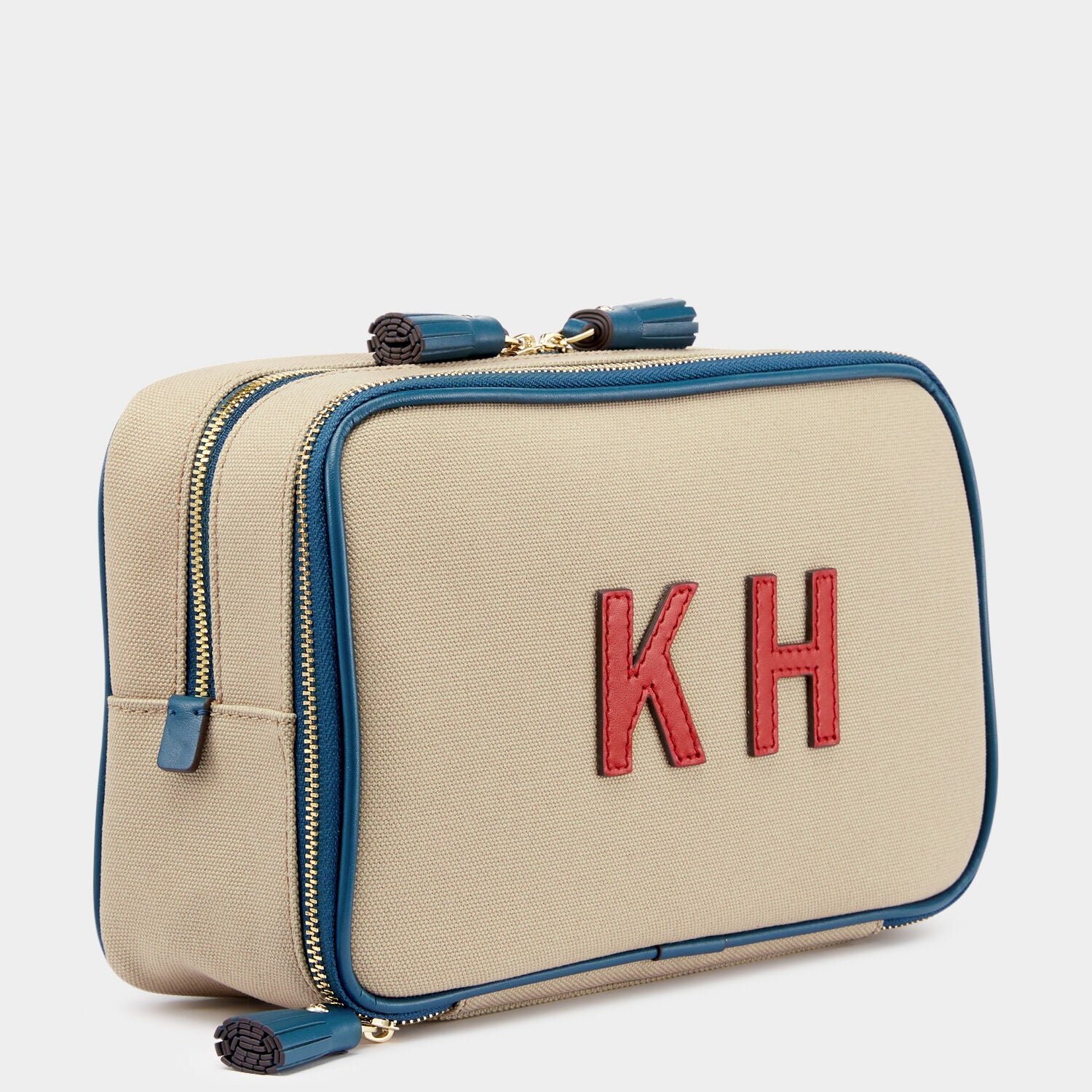 Bespoke Walton Wash Bag -

                  
                    Canvas in Natural/Petrol Blue -
                  

                  Anya Hindmarch UK
