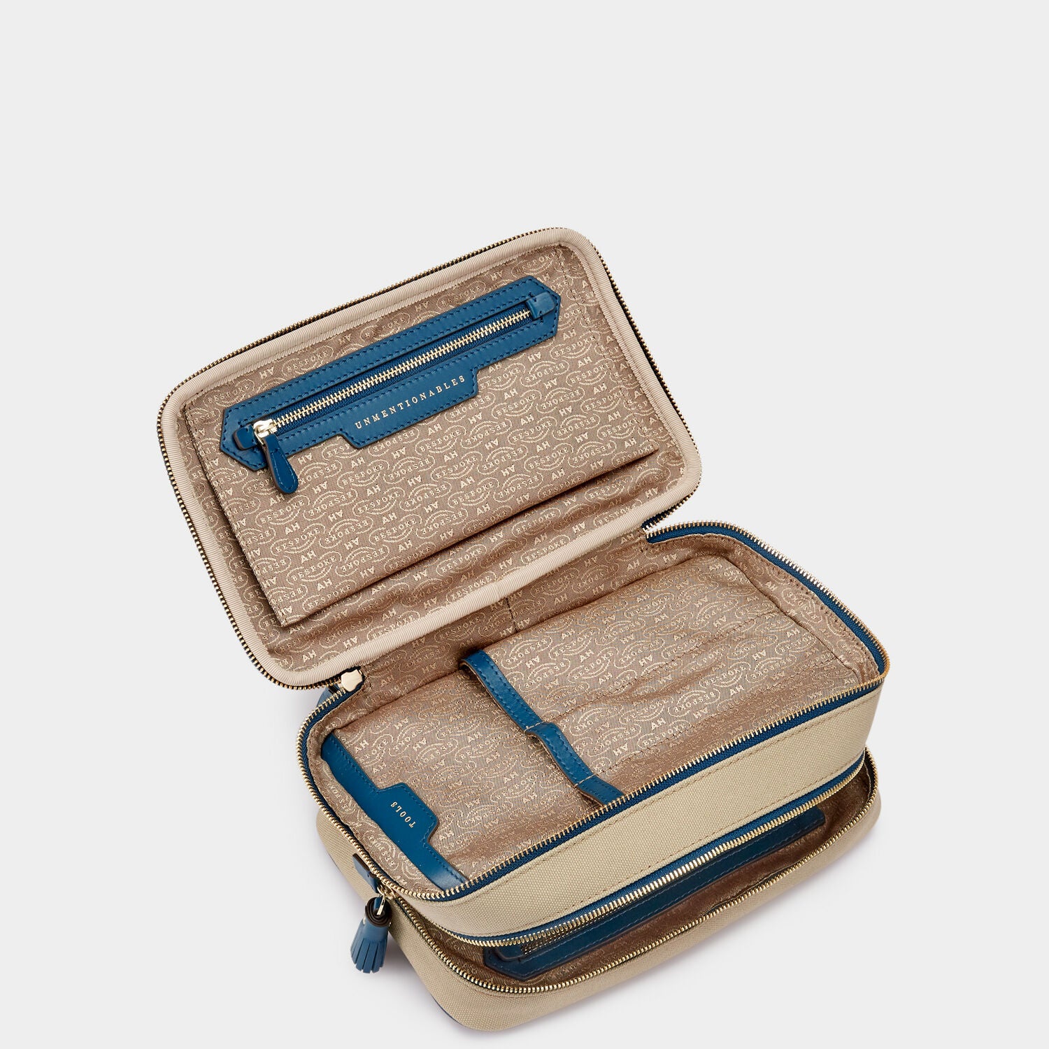 Bespoke Walton Wash Bag -

                  
                    Canvas in Natural/Petrol Blue -
                  

                  Anya Hindmarch UK
