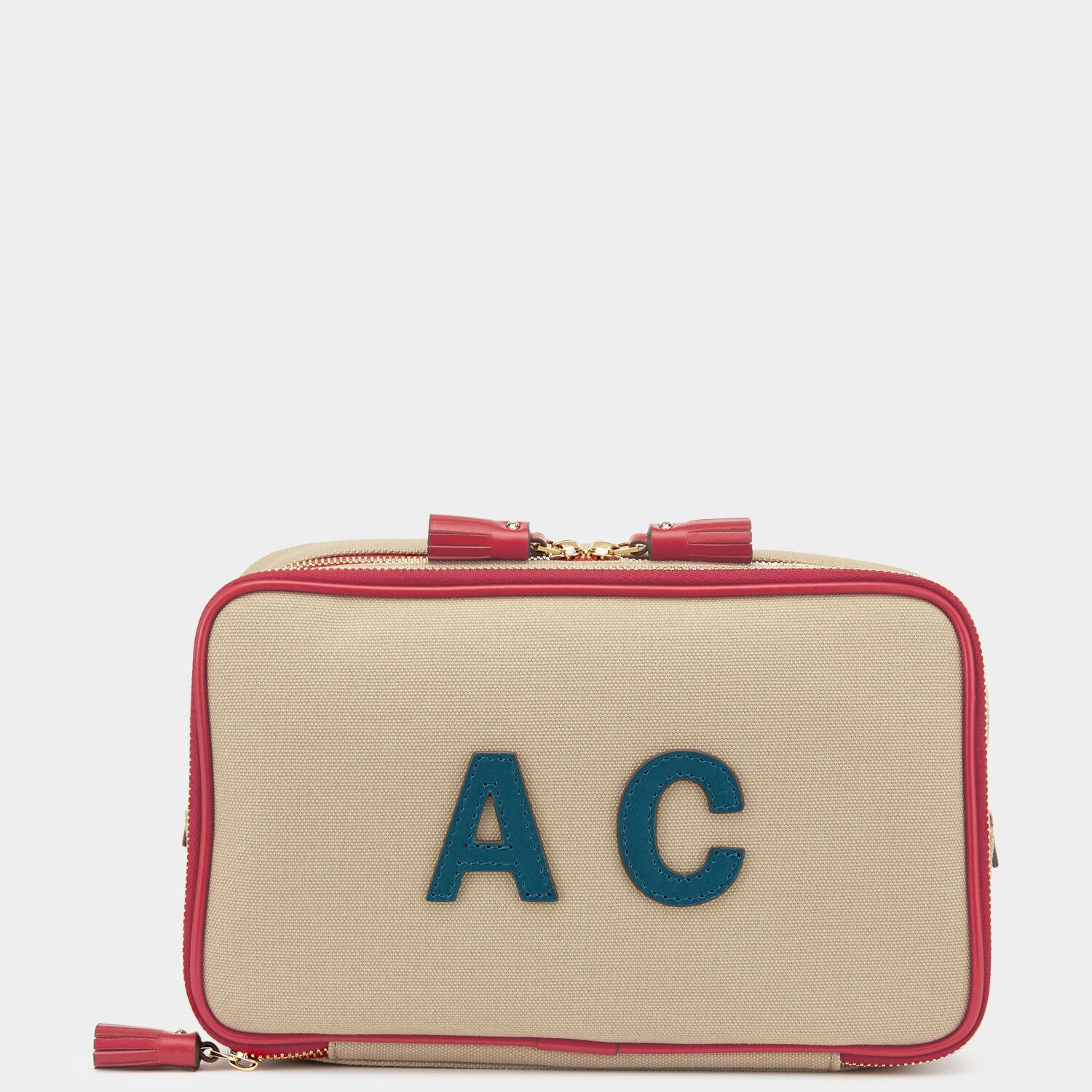 Bespoke Walton Wash Bag -

                  
                    Canvas in Natural/Red -
                  

                  Anya Hindmarch UK
