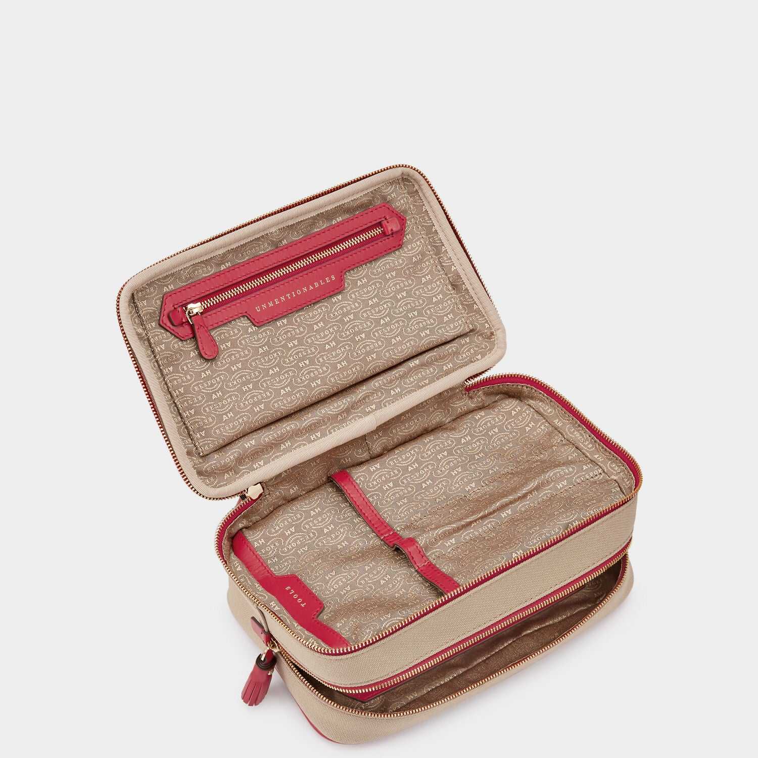 Bespoke Walton Wash Bag -

                  
                    Canvas in Natural/Red -
                  

                  Anya Hindmarch UK
