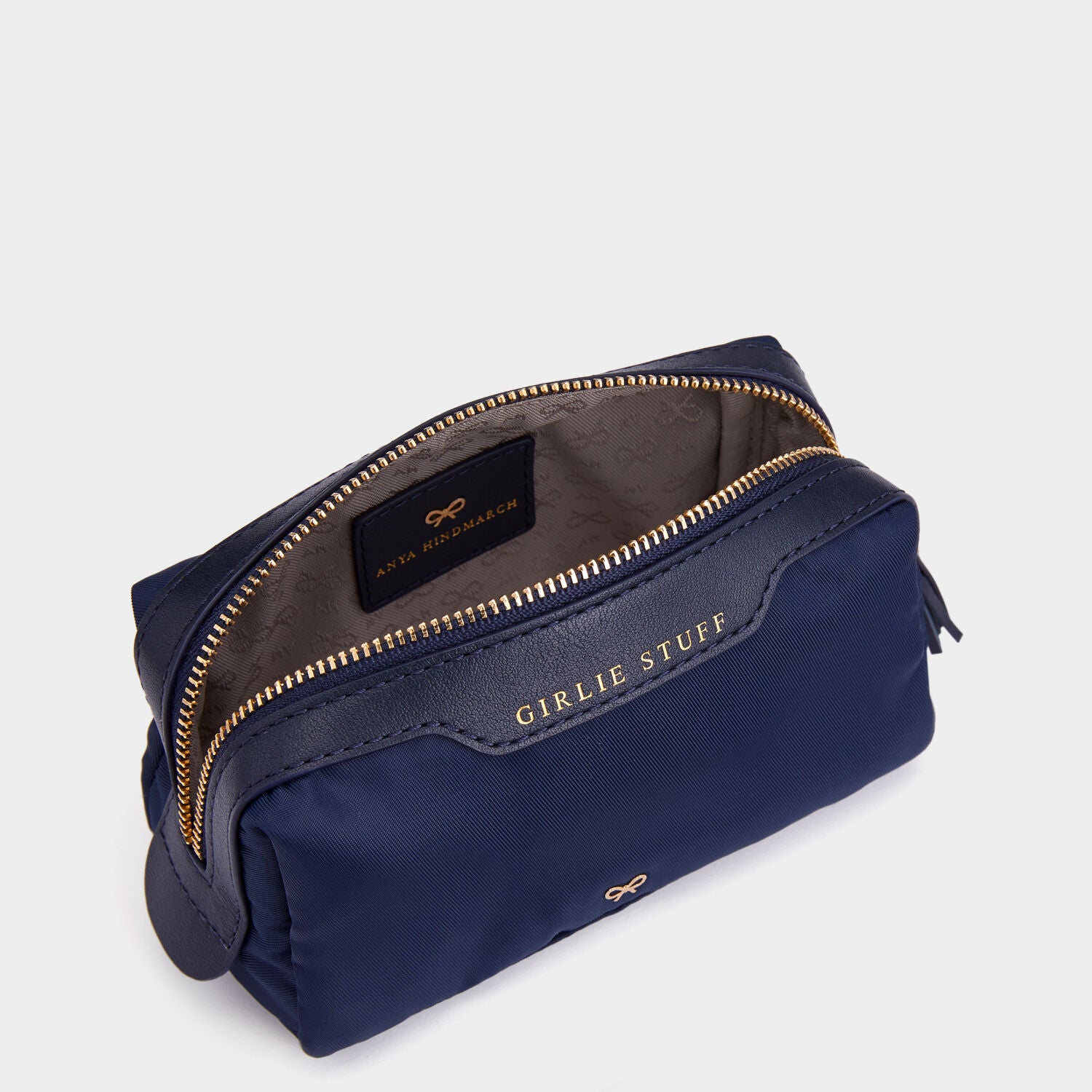 Girlie Stuff Pouch -

                  
                    Econyl® Regenerated Nylon in Marine -
                  

                  Anya Hindmarch UK
