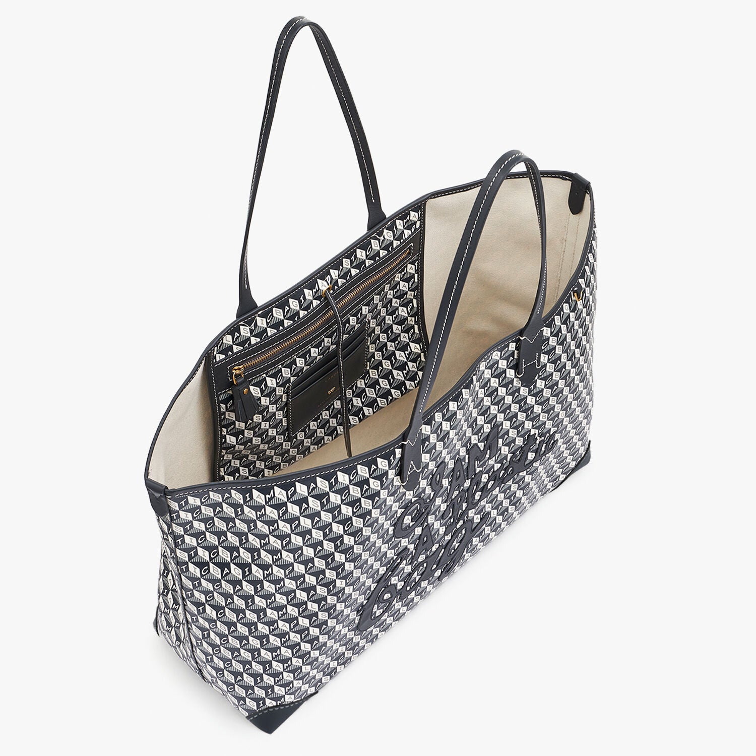 I Am A Plastic Bag Motif Tote -

                  
                    Recycled Coated Canvas in Charcoal -
                  

                  Anya Hindmarch UK
