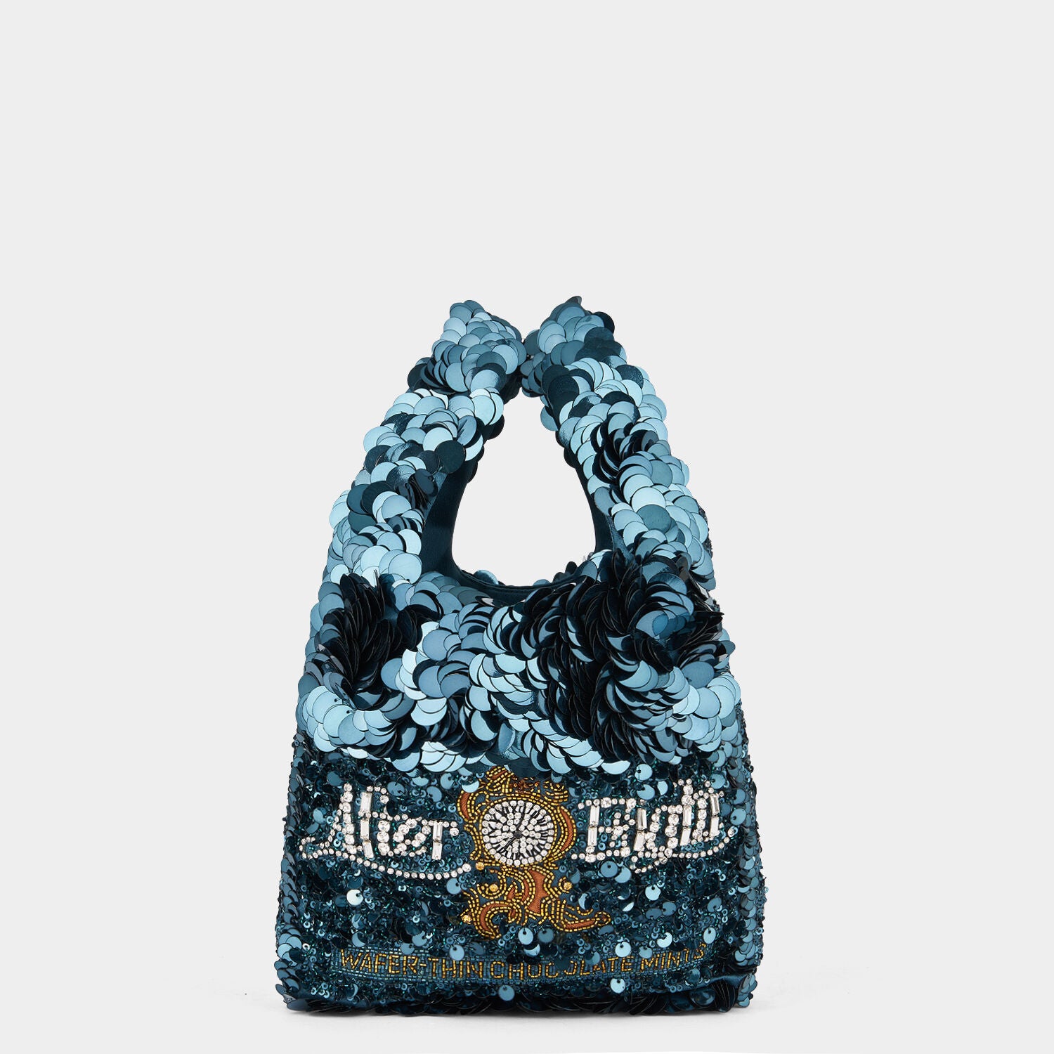 Anya Brands After Eight® Mini Tote -

                  
                    Recycled Satin in Dark Teal -
                  

                  Anya Hindmarch UK
