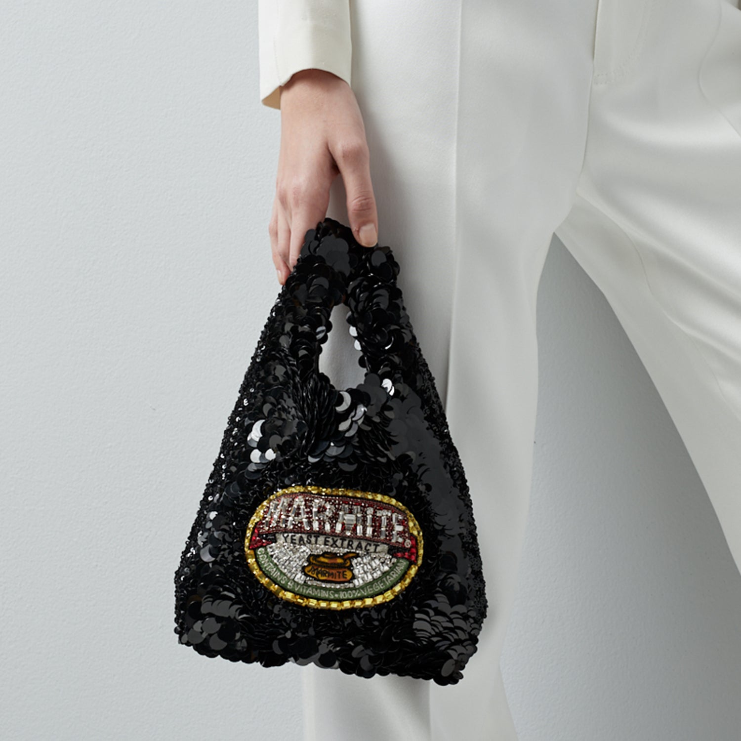 Anya Brands Marmite Tote -

                  
                    Recycled Satin in Black -
                  

                  Anya Hindmarch UK
