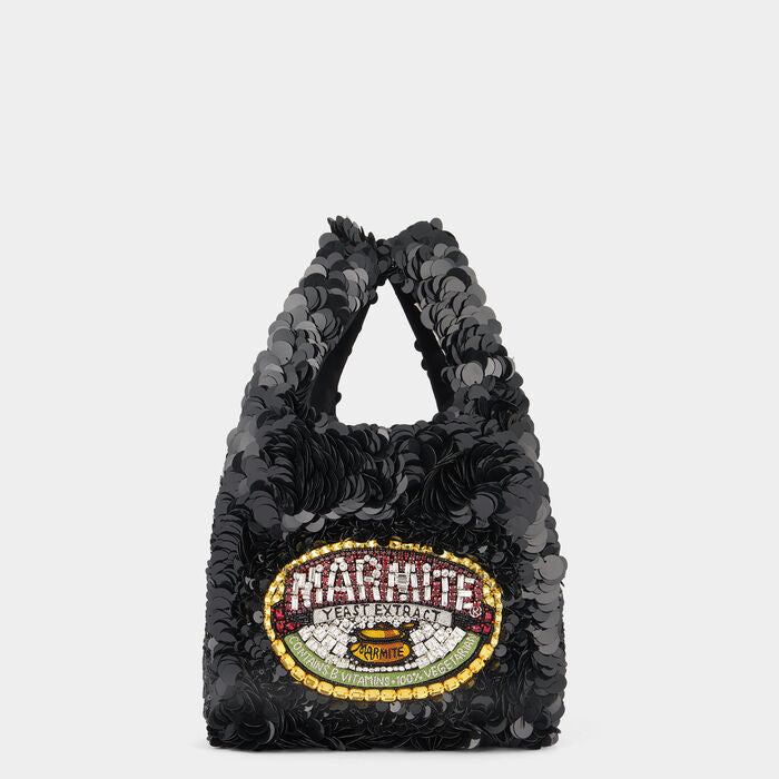 Anya Brands Marmite Tote -

                  
                    Recycled Satin in Black -
                  

                  Anya Hindmarch UK
