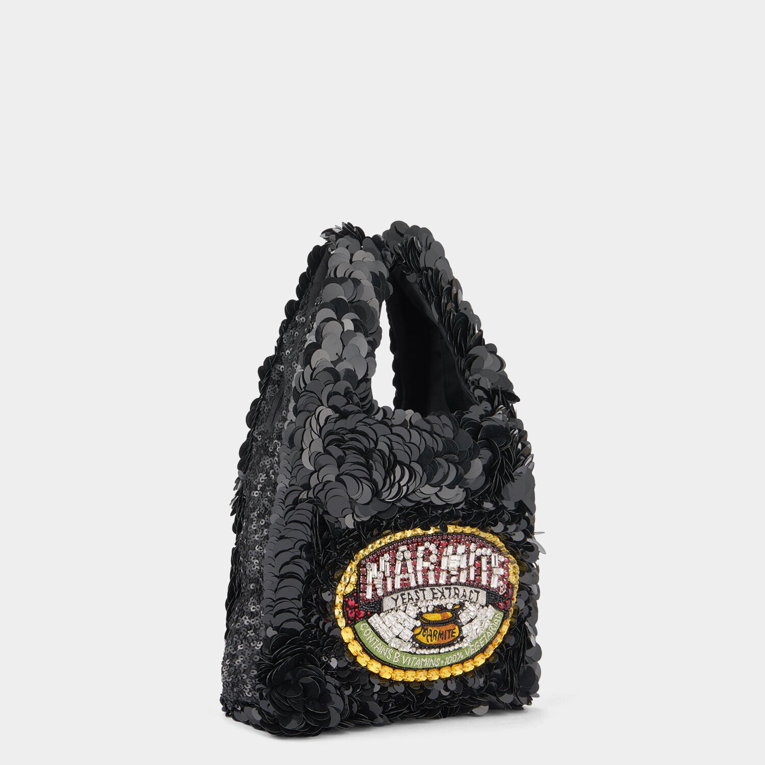 Anya Brands Marmite Tote -

                  
                    Recycled Satin in Black -
                  

                  Anya Hindmarch UK
