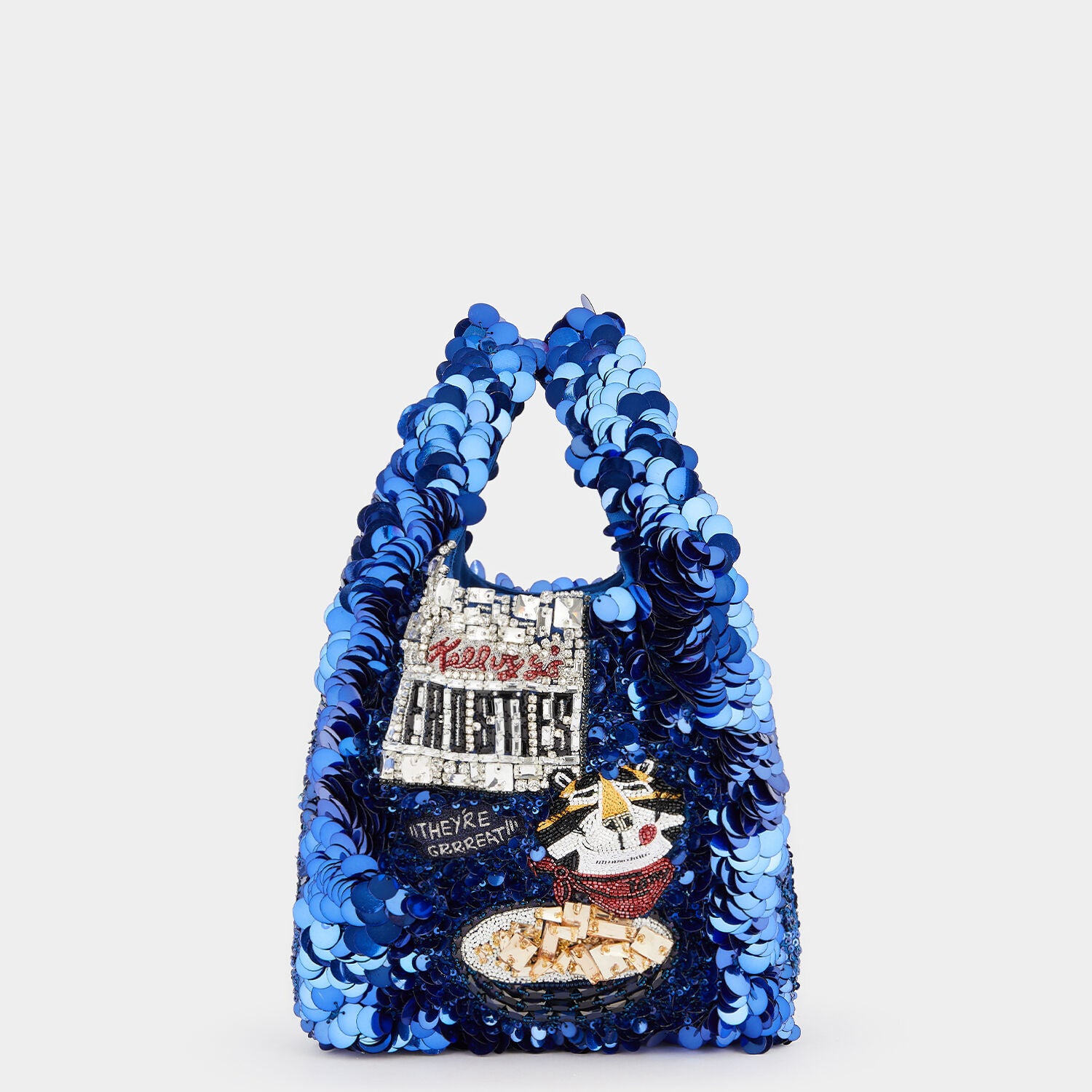 Anya Brands Frosties Tote -

                  
                    Recycled Satin in Blueberry -
                  

                  Anya Hindmarch UK

