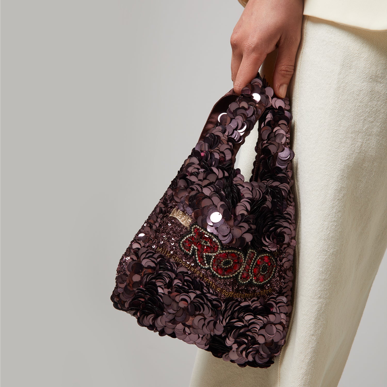 Anya Brands Rolo® Tote -

                  
                    Recycled Satin in Dark Brown -
                  

                  Anya Hindmarch UK
