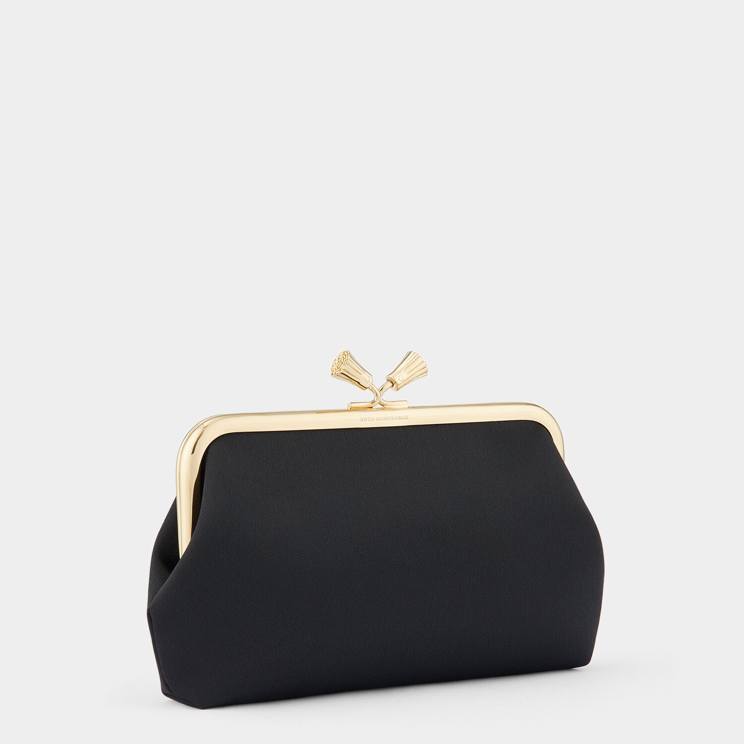 Maud Tassel Clutch -

                  
                    Recycled Satin in Black -
                  

                  Anya Hindmarch UK
