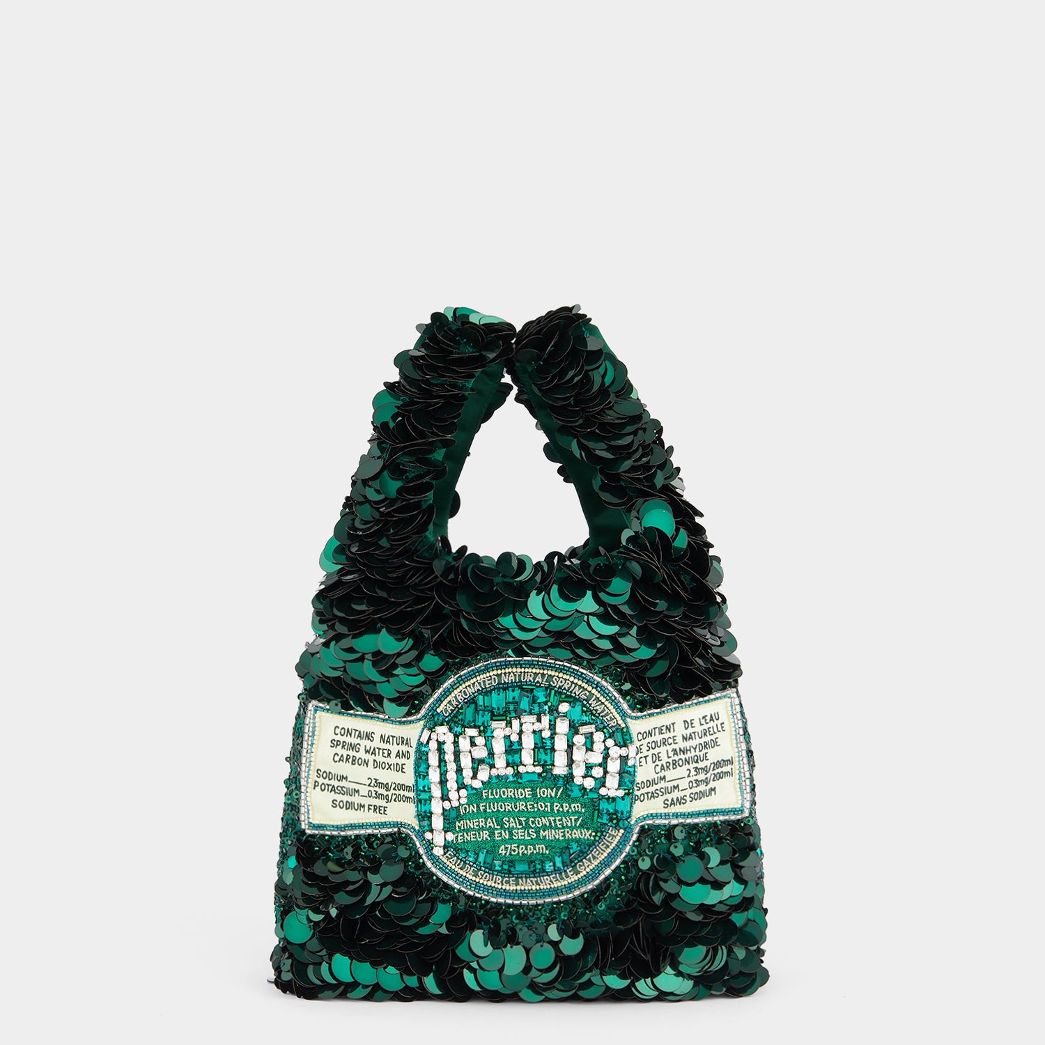 Anya Brands Perrier Mini Tote -

          
            Recycled Satin in Bottle Green -
          

          Anya Hindmarch UK
