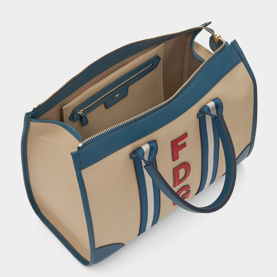 Bespoke Walton Zip Top Handbag -

                  
                    Canvas in Petrol -
                  

                  Anya Hindmarch UK
