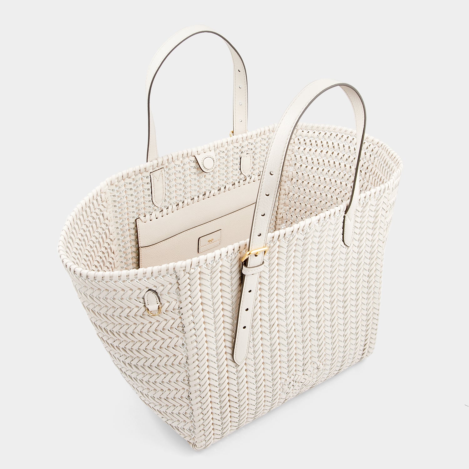 Neeson Square Tote -

                  
                    Capra Leather in Chalk -
                  

                  Anya Hindmarch UK
