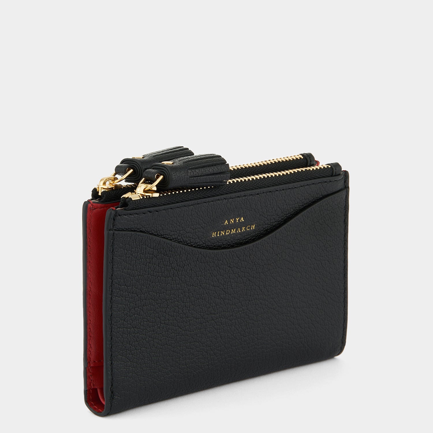 Peeping Eyes Small Double Zip Wallet -

                  
                    Capra Leather in Black -
                  

                  Anya Hindmarch UK
