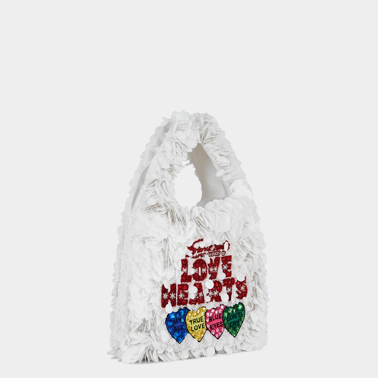 Anya Brands Love Hearts Mini Tote -

                  
                    Sequins in Optic White -
                  

                  Anya Hindmarch UK
