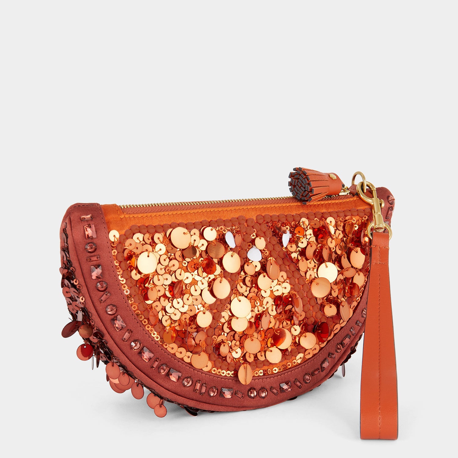 Orange Sequin Clutch -

                  
                    Recycled Satin and Sequins in Chestnut -
                  

                  Anya Hindmarch UK
